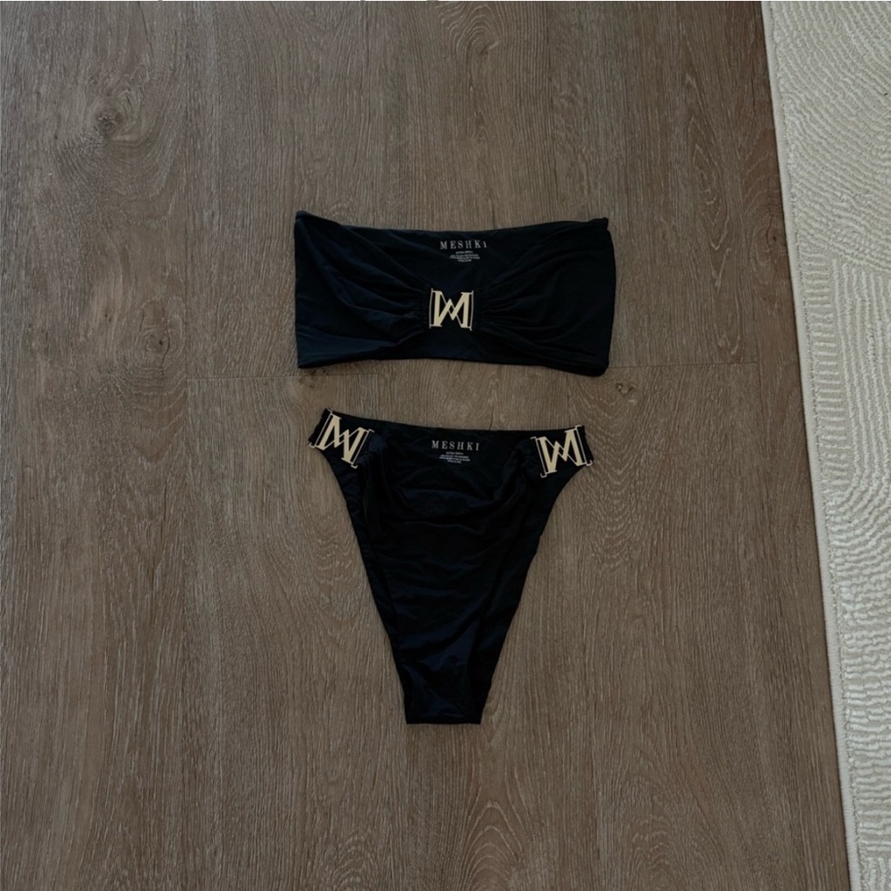 Meshki Elegant Black Bikini with Gold Details
